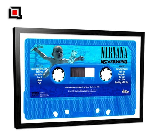 Cuadro Nirvana Cassette Nevermind I Retro Poster 60x40