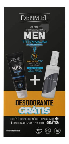 Kit Creme Depilatorio Men Titanium - Depimiel