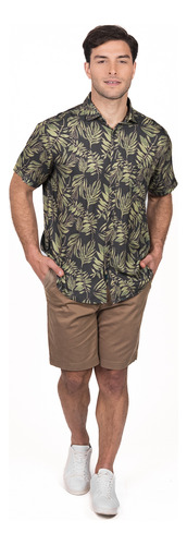 Camisa M/c Bowery Estampada Viscosa Regular Fit