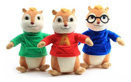 3 Unids/lote Alvin Y Las Ardillas De Peluche Juguetes Kawaii