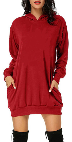 Mujeres Sólido Corto Sudadera Vestido 8482