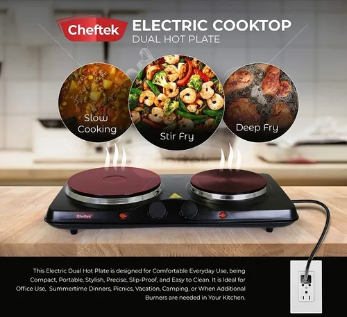 Cheftek Ct1010 - Estufa Electrica Doble Con Platos De Coc