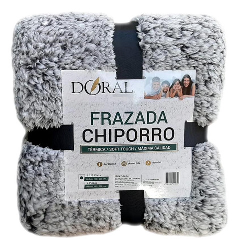 Frazada Chiporro 2 Plazas Tonos Grises Doral --bv--