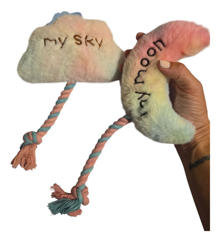 Peluche Mascota Con Chifle Botella Rosa Claro Nube