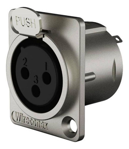 Kit 20 Conectores Plug Wireconex Xlr Wc1023 Fêmea 3 Polos Cor Preto