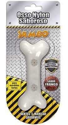 Imagem 2 de 2 de Mordedor Para Cães Osso Nylon Sabor Frango Jambo Pet Médio