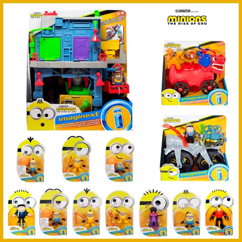 Set De Colección Minions Rise Gru Moto Dragon Laboratorio