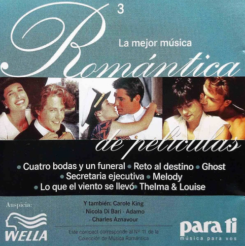 La Mejor Música Romántica De Películas Vol 3 Cd