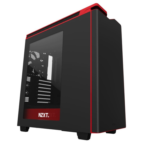 Gabinete Nzxt H440 Black Mate Red Gamer Fan X4 Gtia 24m