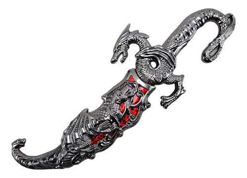 Adaga Luxo Punhal Dragão Vermelho Bainha Decoração Medieval