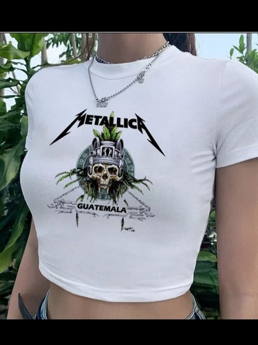 Polera Metallica Mujer Corta