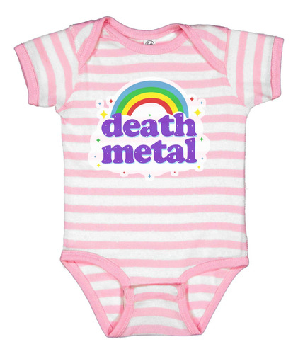 Ropa Bebe Death Metal Arcoiris Pañalero Rayas Rosas Rdt017 