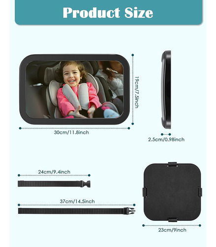 Espejo Acrílico Inastillable Para Bebés Coche Espejo De Bebé