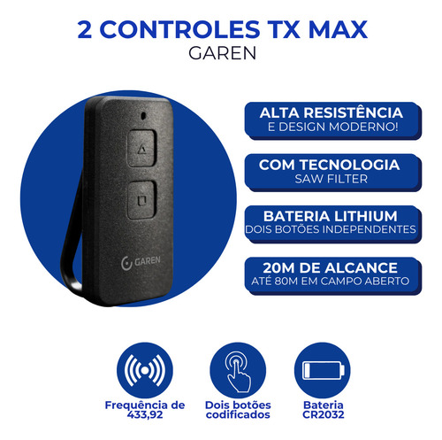 Motor De Portao Garen Fit Connect 127v+3.5m Cremalheira