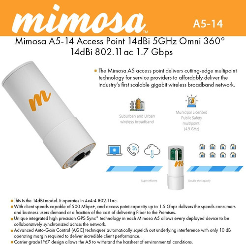 Mimosa A5  14 Multipoint Punto Acceso