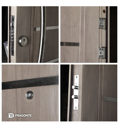 Imagen 6 de 6 de Puerta De Seguridad Multianclaje Simil Madera Barral Inserto