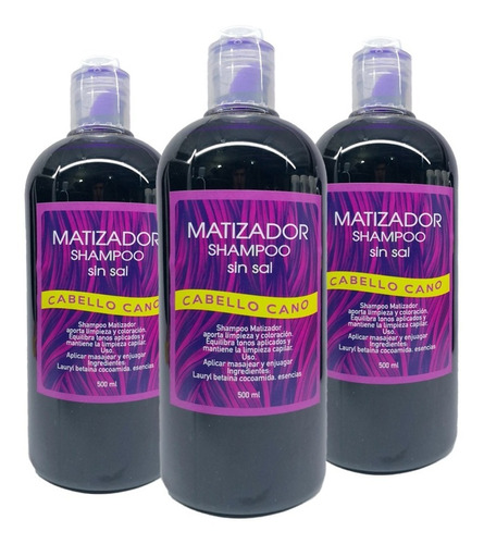 Pack 3 Shampoo Matizadores Rojo Azul Violeta Grafito Cano