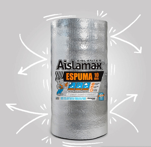 Imagen 1 de 4 de Aislante Termico Espuma De Polietileno Aluminizada De 10 Mm