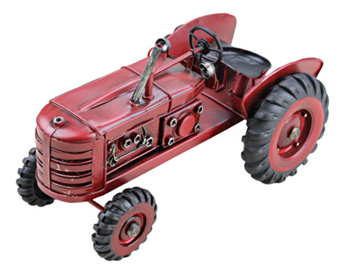 Tractor Ambulante De Hierro Forjado Hecho A Mano Modelo Rojo