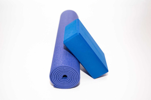 Kit Yoga Mat Premium 6 Mm + Yoga Block Eva  Combo Set