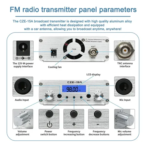 Transmisor Fm 15w Largo Alcance Para Iglesia O Eventos