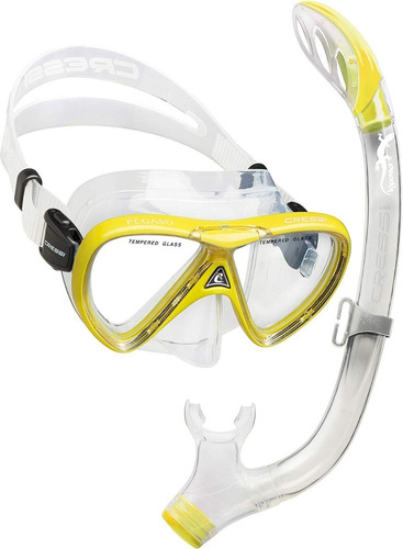 Combo Cressi Pegaso & Iguana Semidry Para Snorkeling Y Buceo