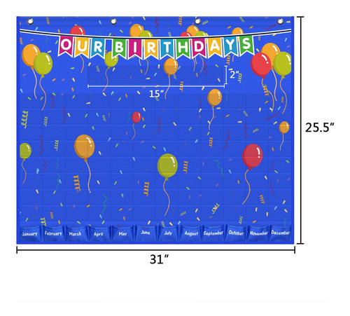 Carta De Bolsillo De Cumpleaños Azul Para Niños Boletín
