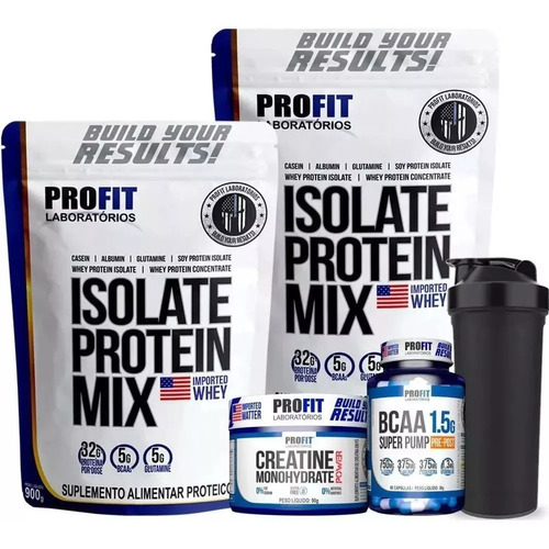 2x Whey Isolate Mix Profit 900g+ Bcaa+ Creatina