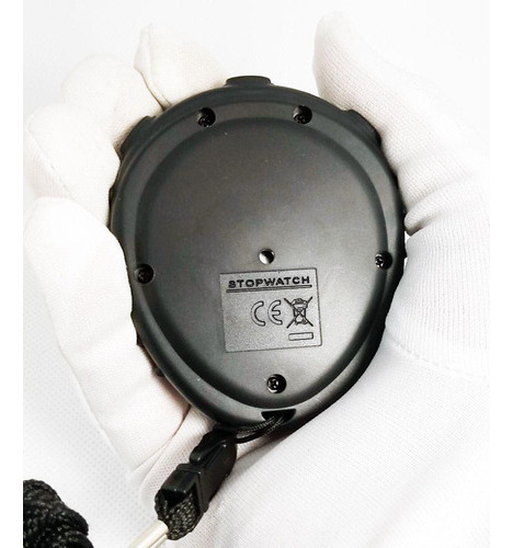 Cronómetro digital negro Herweg 8912-34 con cordón