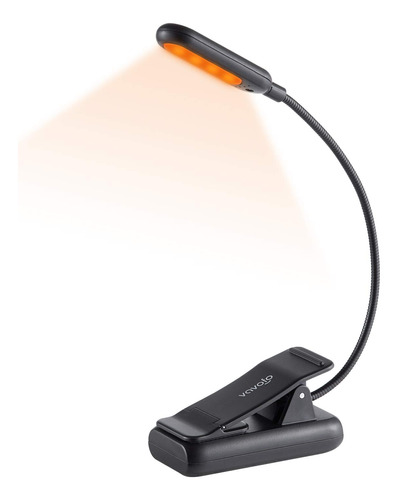 Luz De Lectura Con Clip 7 Leds 70hs 9 Colores Negro 