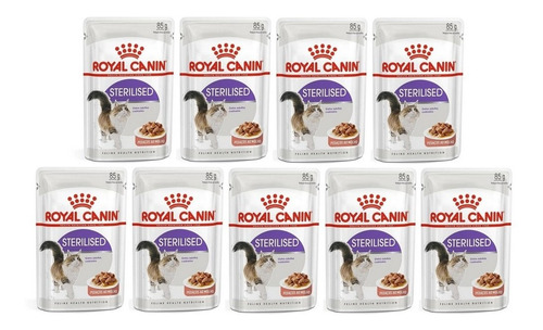 Kit 9 Unidades Sachê Sterilised Gato Adulto 85g Royal Canin