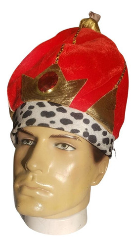 Coroa De Veludo Rei Príncipe Fantasia Cosplay Carnaval