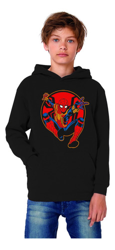 Polerón Canguro Capucha Spiderman Estampada Dtf Cod 002