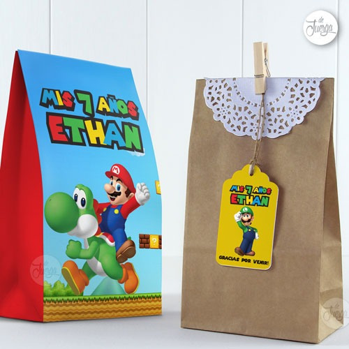 Kit Imprimible Super Mario Personalizado Con Tu Nombre