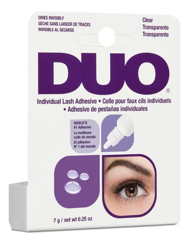 Pegamento Pestañas Individuales Duo Transparente X 7g