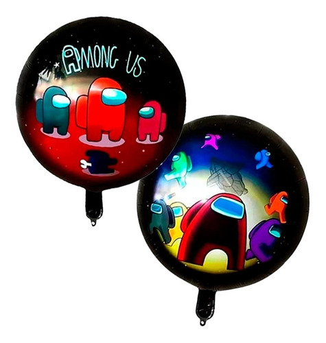 Kit 5pzs De Globos Metalicos De Among Us Impostor 73 Cm