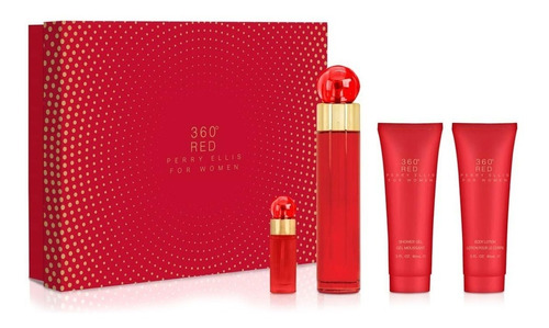 Set 360° Red 4pzs 100 Ml Edp Spray + Body Lotion 90 Ml + Sho