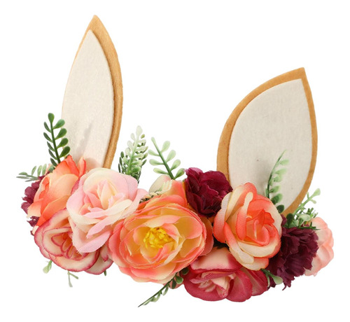 Novedad Conejito Oreja Diadema Flor De Pascua Estilo A