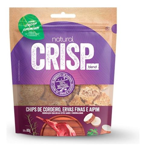 Petisco Para Cães Chips Cordeiro Erva 80g Natural Crisp Ll