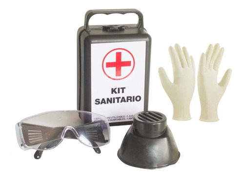 Valija Kit Sanitario Barbijo + 4 Filtro + Anteojos + Guantes