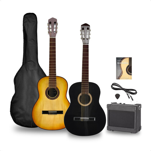 Pack Guitarra Electrocriolla Corte Ampli Funda Cable Manual