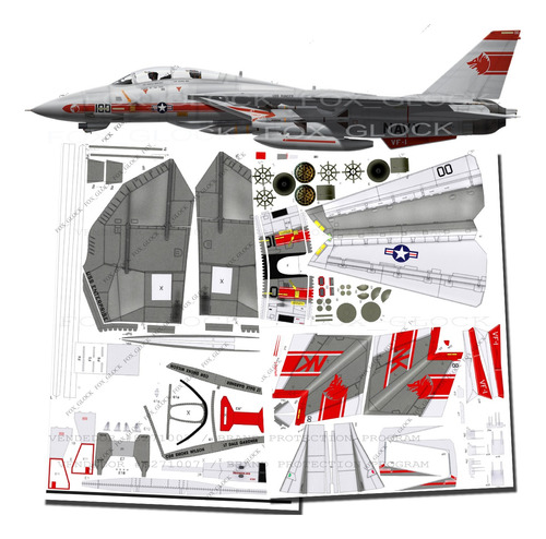 F14 A Tomcat Vf 1 Escala 1,33 Papercraft