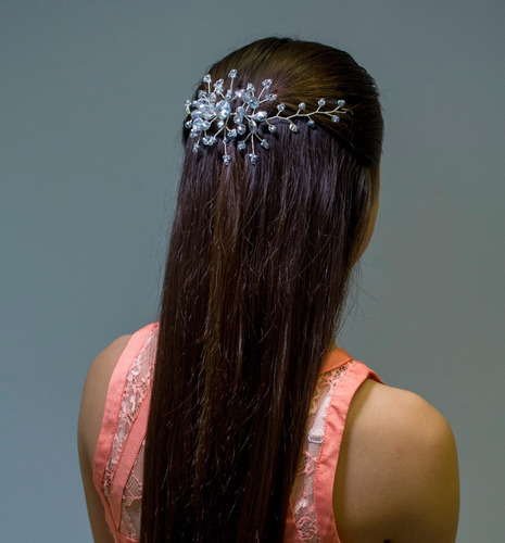 Imagen 6 de 7 de Tocado Tiara Diadema Novia Xv Años Comunión Debut Grec Hadas