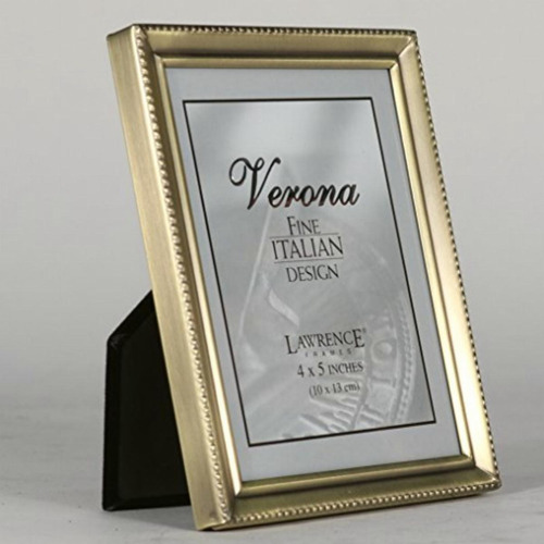 Lawrence Frames 11445 Antique Brass Picture Frame, Bead