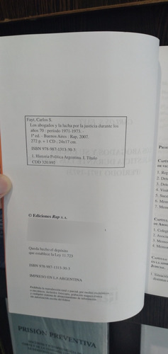Los Abogados Y Su Lucha Por La Justicia Los Años 70 / Fayt C