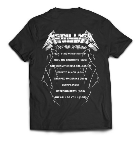 Imagen 2 de 4 de Camiseta Metallica Ride The Lightning Rock Activity