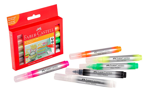 Marcadores De Vidrio Faber-castell Borrables X6 Colores