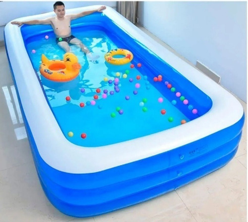 Piscina Extragrande Niños Adultos +inflador 3.05*1.83*56