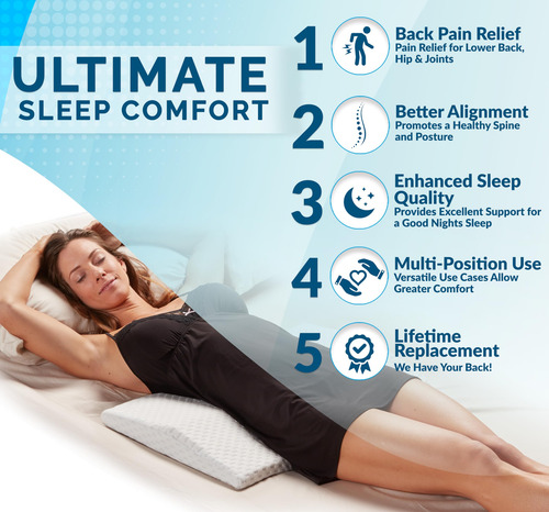 Comfilife Almohada De Apoyo Lumbar Para Dormir Almohada De