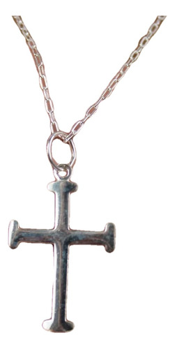 Crucifixo   + Corrente Cordão 70 Cm Prata 925 